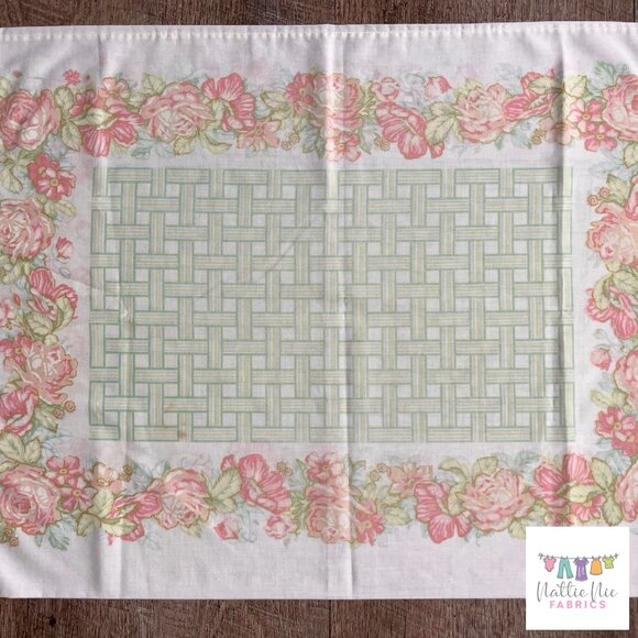 2 Vintage Pillowcases in pink and green floral, Sears, Perma‎ Prest - Picture 1 of 6